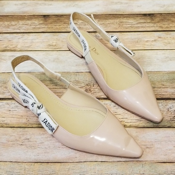 dior flats nude
